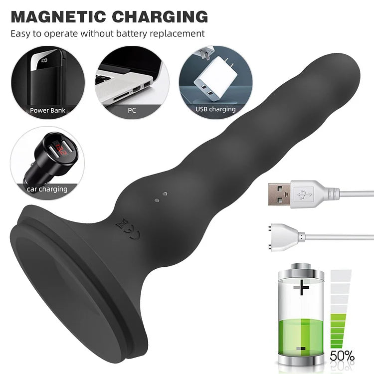 10 Frequency Peristaltic Vibrator Anal Plug Butt Plug Prostate Massager With Suction Cup Remote Control