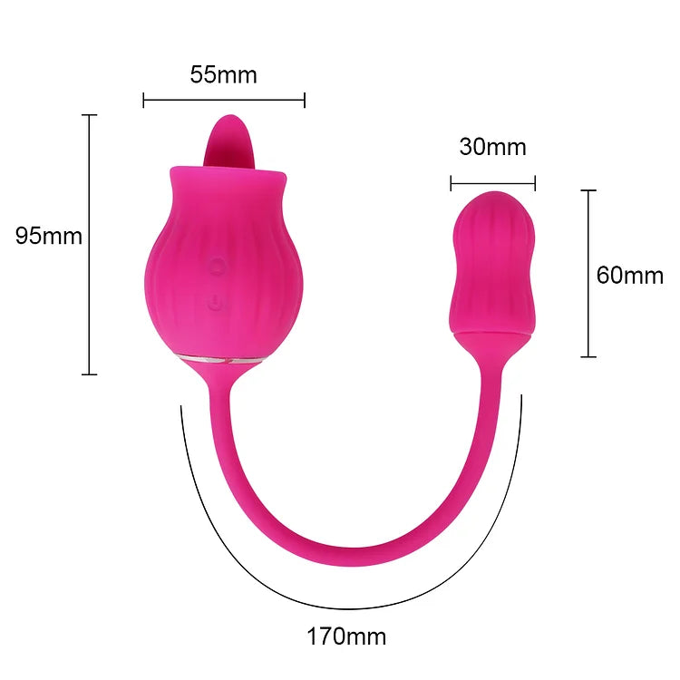 Tongue-licking Rose Toy With Vibrating Egg