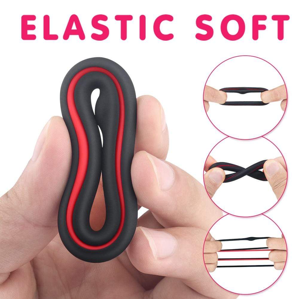 1.5-Inch Premium Stretchy Longer Harder Stronger Erection Cock Ring Set