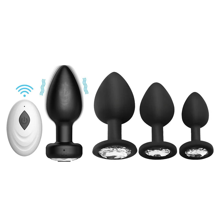 10 Frequency Vibrating Silicone Anal Plug Suit