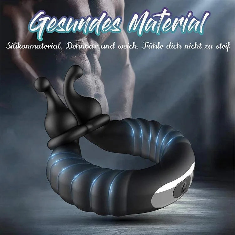 Vibrating Dual Penis Ring Dildo Stretchy Cock Ring Longer Harder Sex Toys