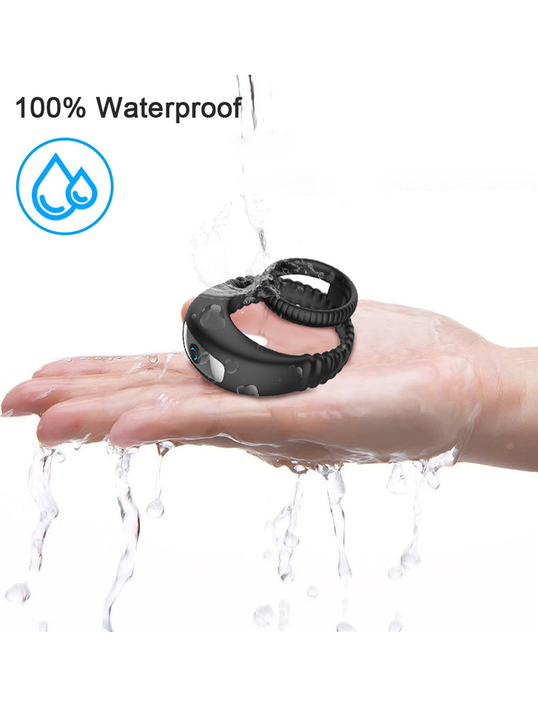 7 Frequency Vibration Dual Limitation Silicone Penis Ring Waterproof