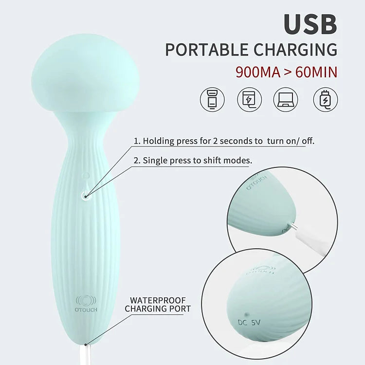 Mushroom Charging Vibrator Female Masturbation Double Headed