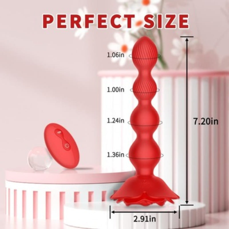 10 Vibrations and 360° Twisting Silicone Anal Beads