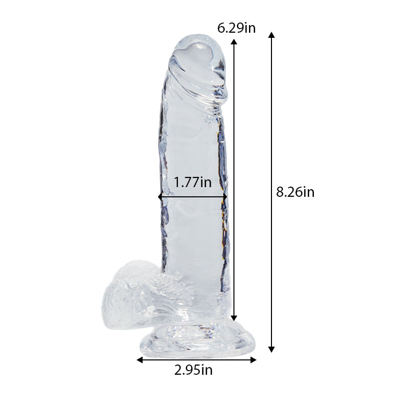 Crystal Simulation Transparent Dildo 8.26 Inch