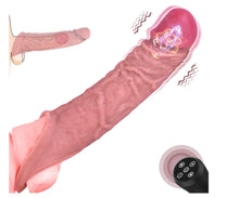 Load image into Gallery viewer, 10 Vibration Silicone Vibrating Penis Extender with Ball Stretcher