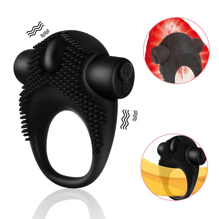 Male Usb Rechargeable Silicone Vibrating Ring, Fine Ring, Rechargeable Bullet