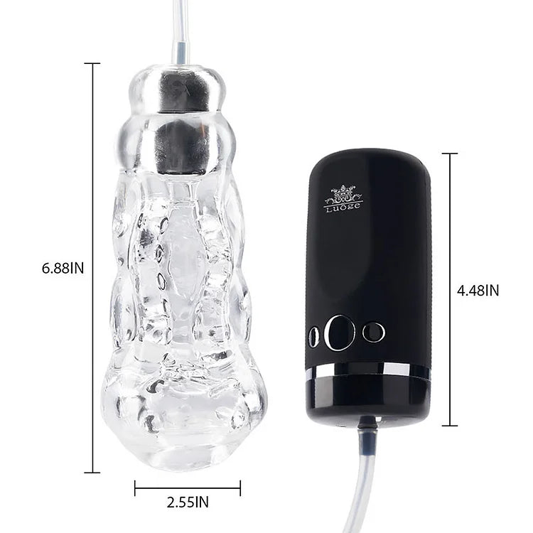 10 Frequencies Transparent Blow Job Vibrating Masturbator