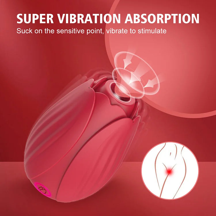 Rose Sucking Vibrator 10 Speed Vibrating Clit Sucker Vagina Nipple Clitoris Stimulation