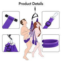 Load image into Gallery viewer, Ultra Sturdy - Padded Handlebar Restraint Straps with 1100 lbs Double Purple Black Sex Swing