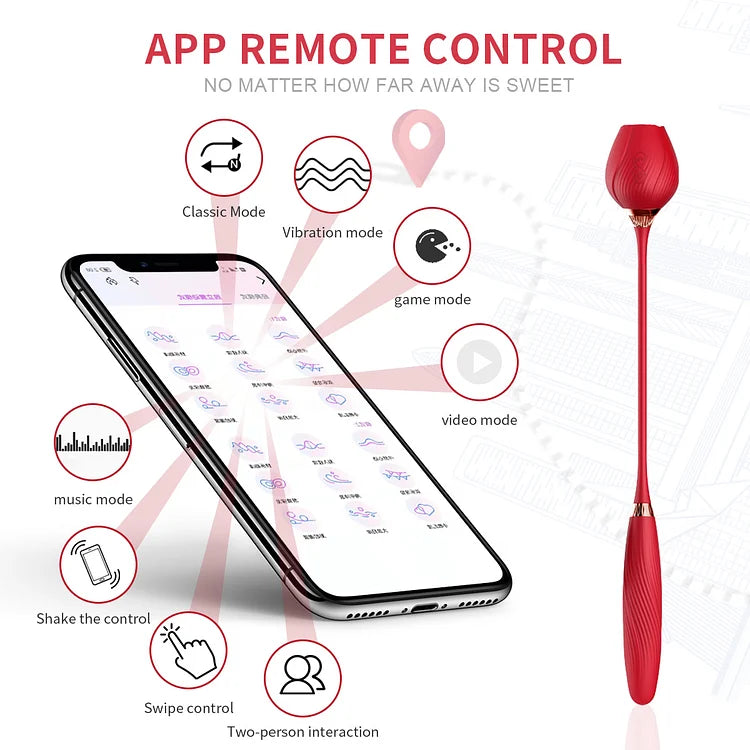 App Remote Control detachable Double Head Sucking And Vibrating Rose Toy