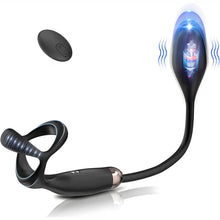 Load image into Gallery viewer, Prostate Massager Anal Vibrator Double Ring Butt Plug Wireless Remote