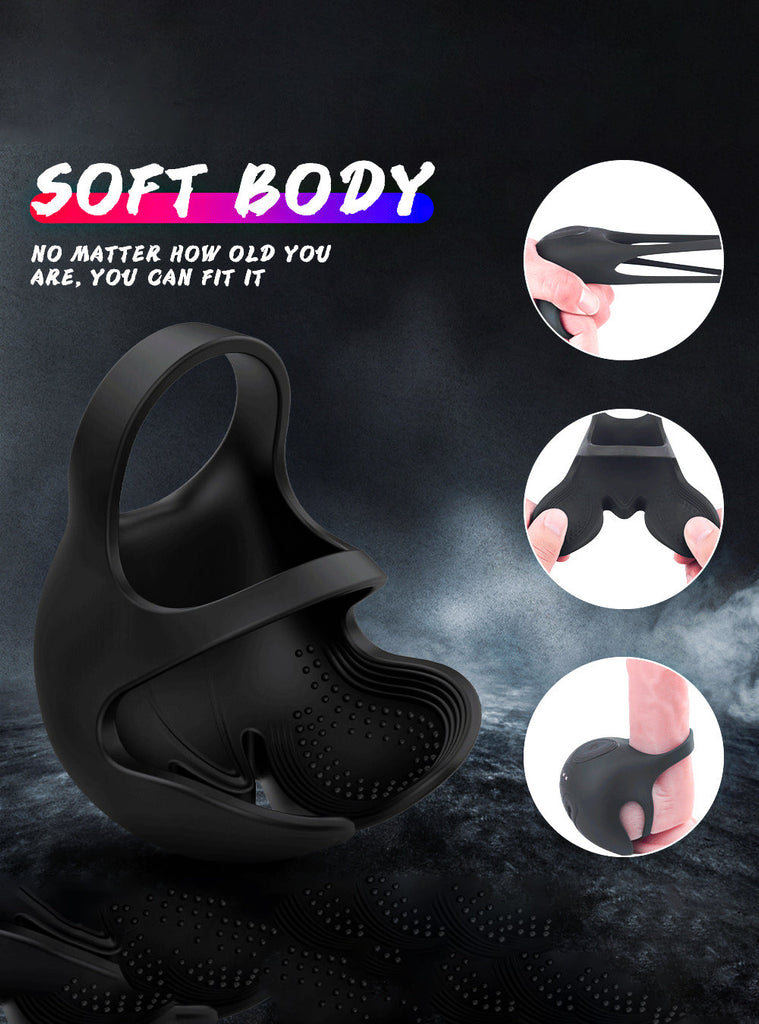 Remote Control Cock Ring 9 Modes Vibration 2 IN 1 Testicle Penis Massager