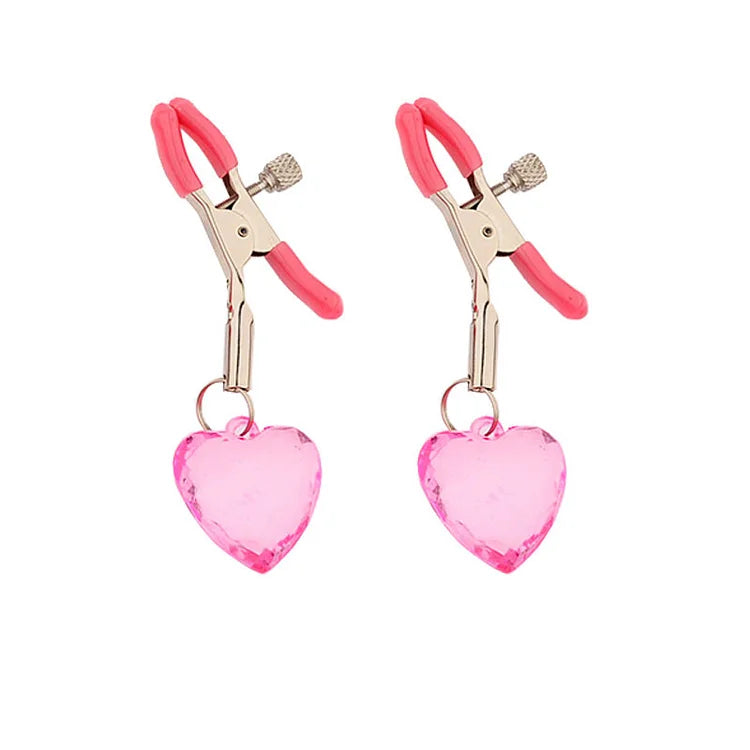 Heart-shaped Crystal Pendant Nipple Clip