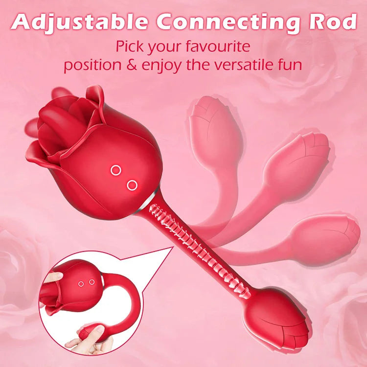 S361-5 Tongue-licking Rose Toy With Vibrating Bud