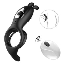 Load image into Gallery viewer, 9 Frequency Vibrating Rabbit Ear Cock Ring