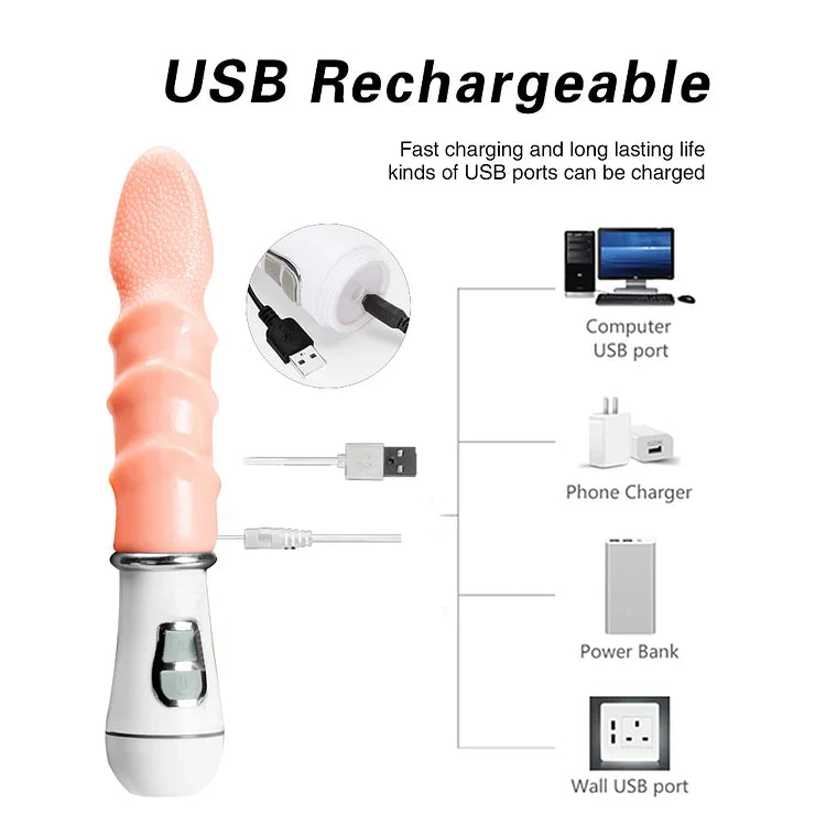 Electric Tongue Massage Vibrator, Female Clitoral Stimulation, Masturbator, Strong Licking, Adult Sex Toys