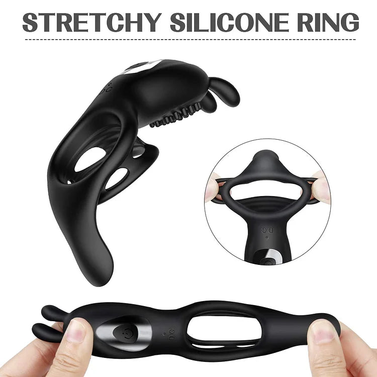 9 Frequency Vibrating Rabbit Ear Cock Ring