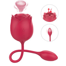 Load image into Gallery viewer, 3-in-1 Double Headed Sucking Tapping Rose Toy With Vibrating Bud