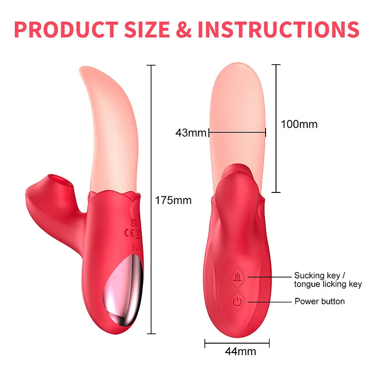 Rose Generation Ⅱ Tongue Licking Vibrator Clit Sucking G Spot Stimulator Nipple Massager