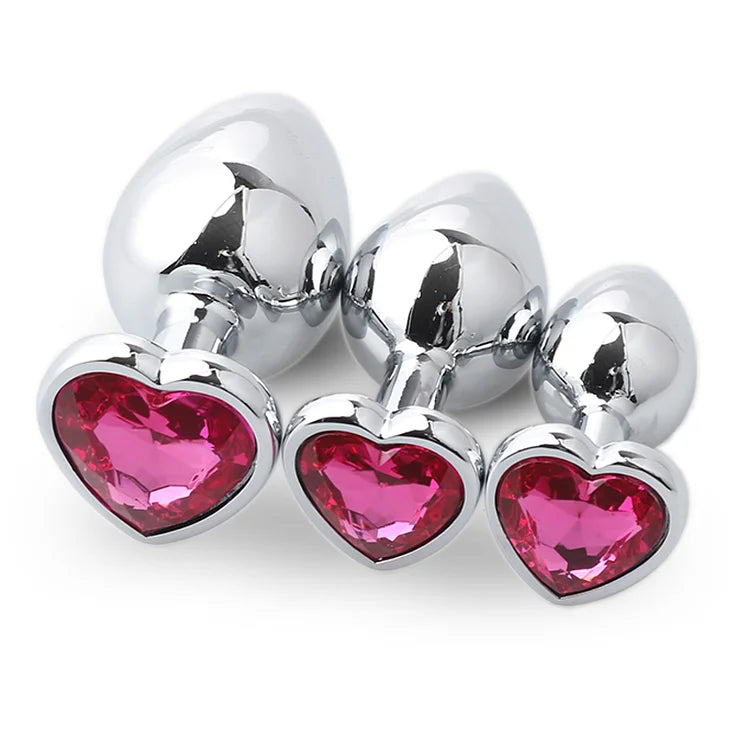 Aluminum Alloy Heart Anal Plug Smaller