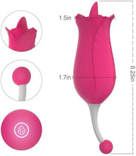 Load image into Gallery viewer, 2 in 1 Licking &amp; High-Frequency G-Spot Rose Clitoral Vibrator  Clitoris Tongue Stimulator Vaginal Breast Nipple Massager for Quick Orgasm