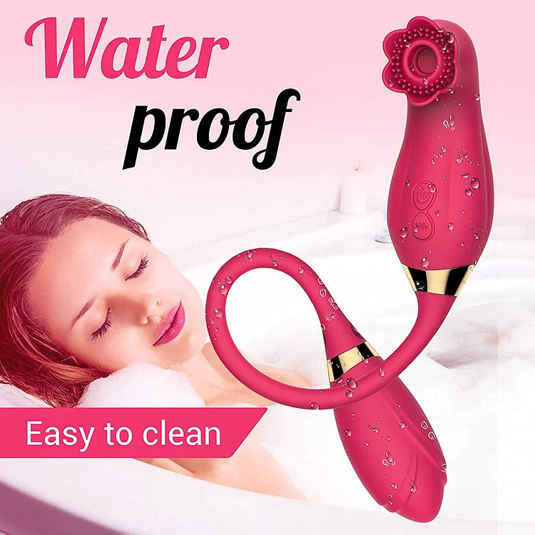 Powerful Rose Vibator Toy for Women Nipple Oral Clitoris  Vacuum Stimulation  Sucker