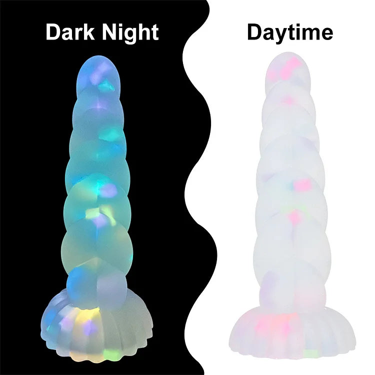 Luminous Anal Plug With Sucker Multi Color Silicone Butt Sex Toys