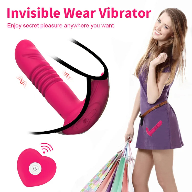 Remote Control Telescopic Dildo Clit Massager G-spot Vaginal Stimulator