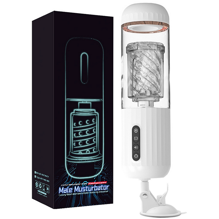 Platinum Warrior White 10 Telescopic Rotation 10 Suction Automatic Male Masturbation