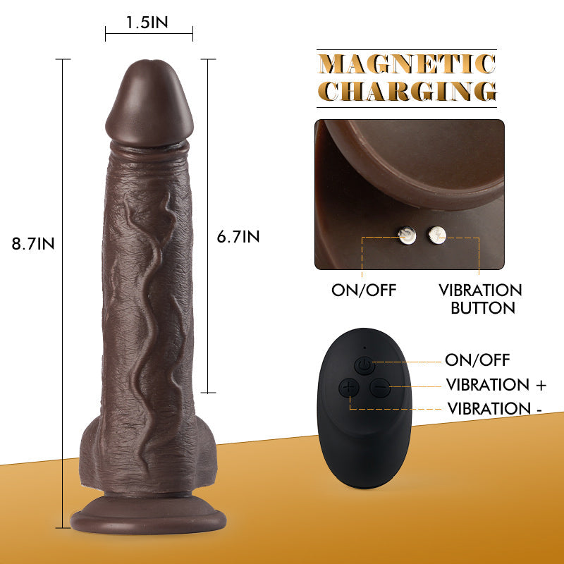 Warren 6 Thrusting 10 Vibrating Rotating Lifelike Dildo 8.7 Inch with Suction Cup