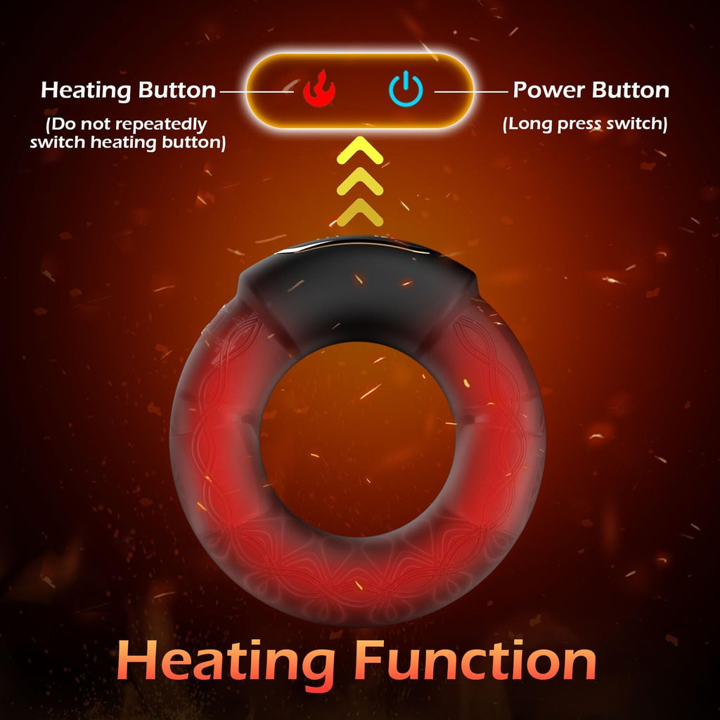 9x Vibrations with Heating Penis Ring