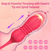 Load image into Gallery viewer, Rose Toy Tongue-licking Vibrator And Remote Control Retractable Jump Egg Set