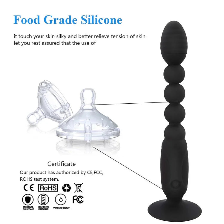 Remote Control Anal Plug Bead Butt Plug Prostate Massager Vibrator