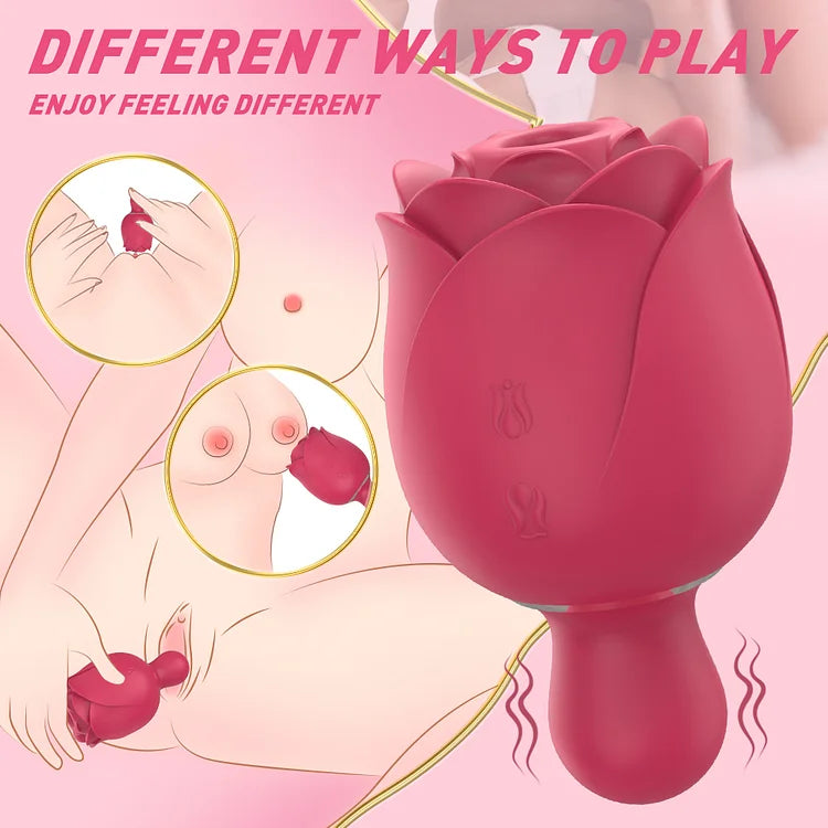 Sucking Tapping And Vibrating Rose Toy