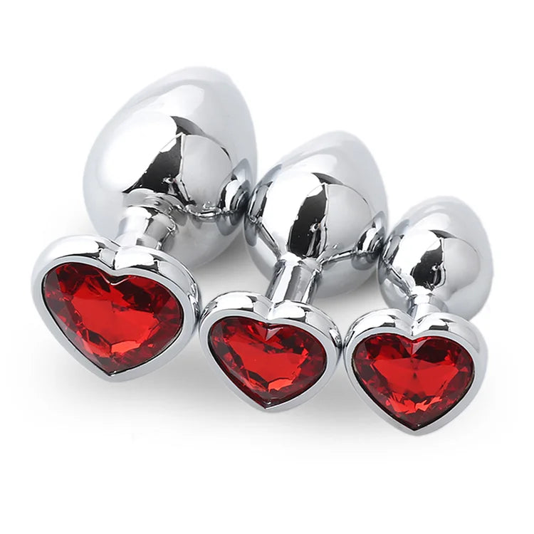 Aluminum Alloy Heart Anal Plug Smaller