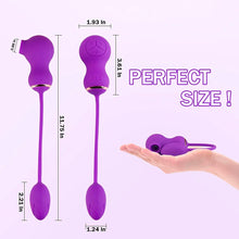 Load image into Gallery viewer, Rose Vibrator Clitoral Sucking Vibrator with Vibrating Egg, 2 in 1 Clit &amp; G-spot Stimulator with 7 Suction &amp; 7 Vibration Modes