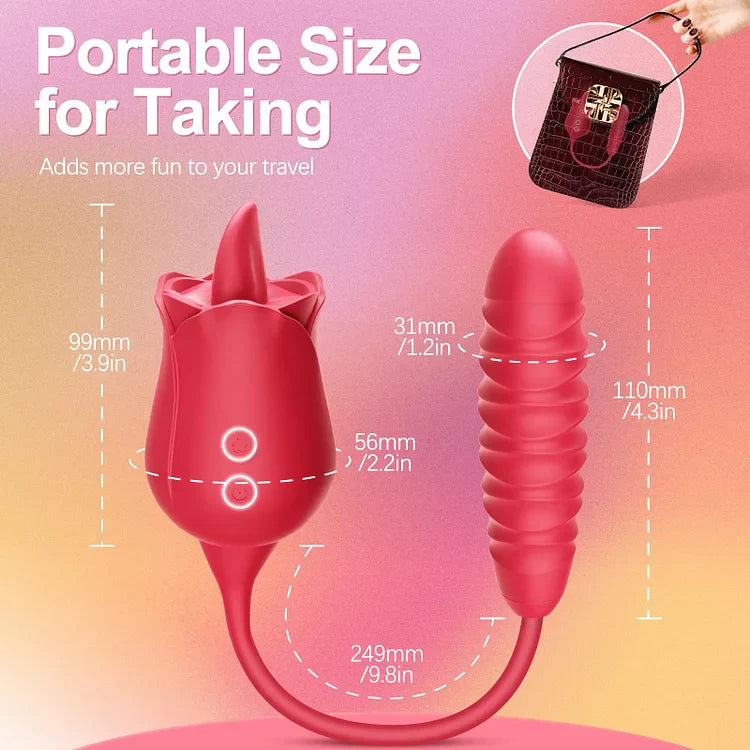 Rosie Tongue-licking Rose Toy With Pulsating Bullet Vibrator