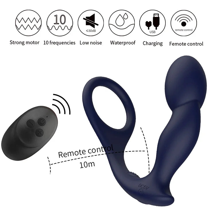 Wholesale Of Adult Products For Sperm-locking Prostate Massager, Charging Remote Control Anal Plug, Silica Gel, Vestibular Masturbation Vibrator