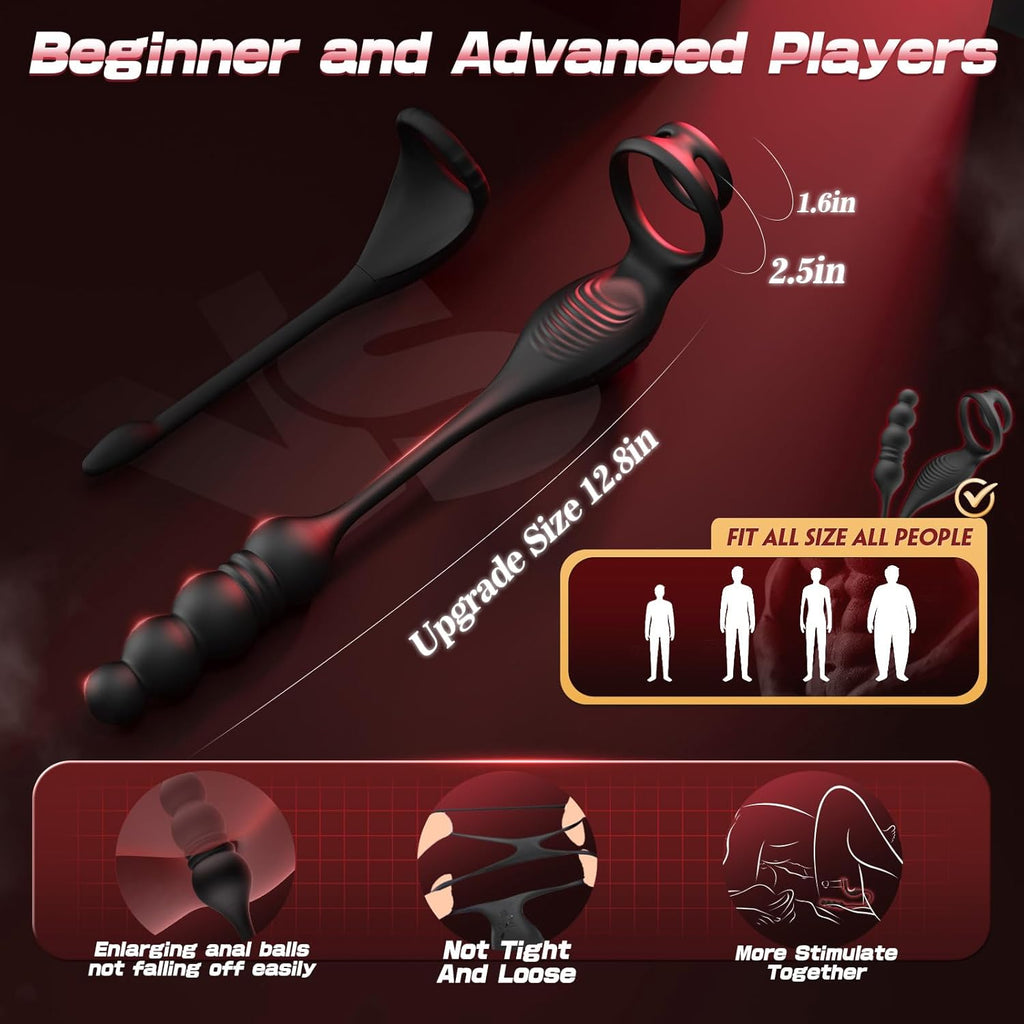 4 in 1 Prostate Massager Vibrating Cock Ring Anal Plug