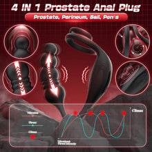 Load image into Gallery viewer, 4 in 1 Prostate Massager Vibrating Cock Ring Anal Plug