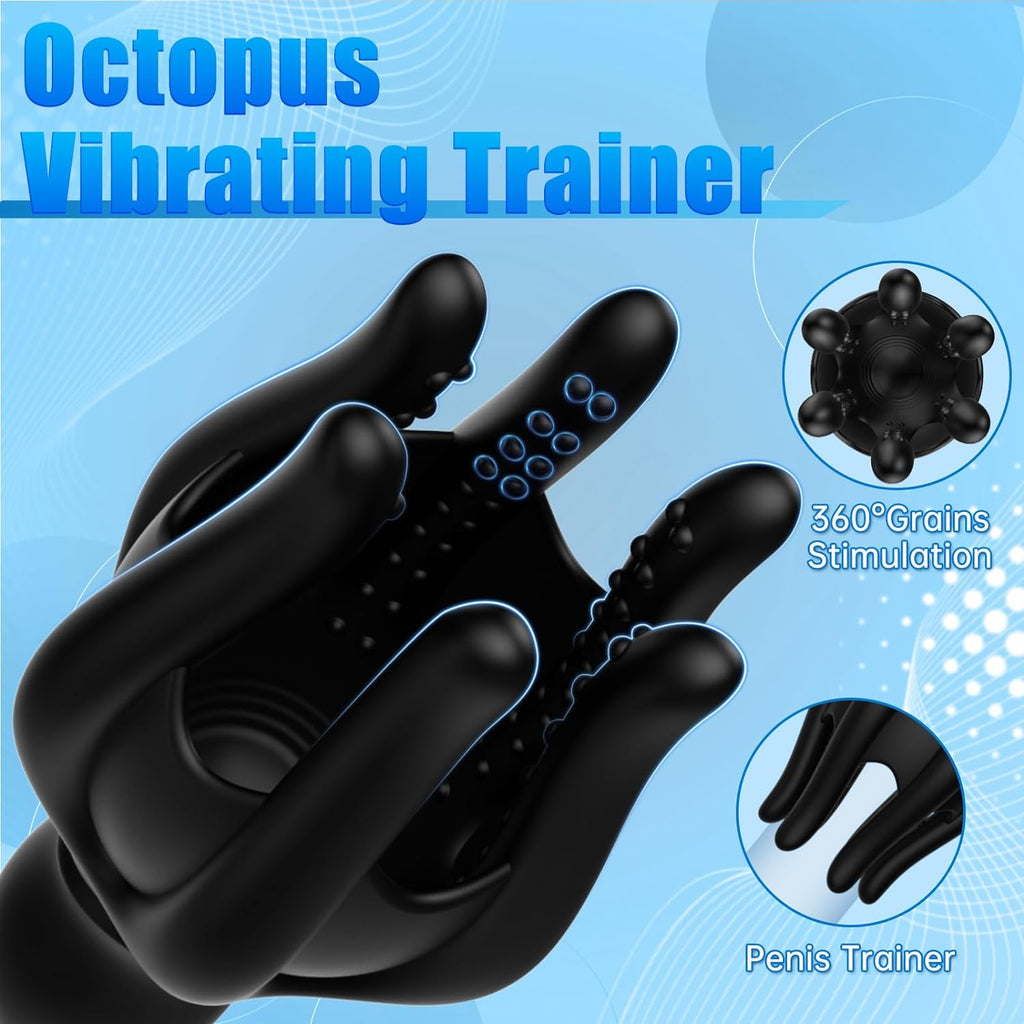 6 Barbel Tentacles Particles 360°Training Wrapped Male Penis Vibrator