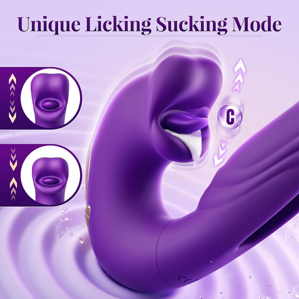 7x Flapping & Licking 3 in 1 G Spot Vibrator Dildo