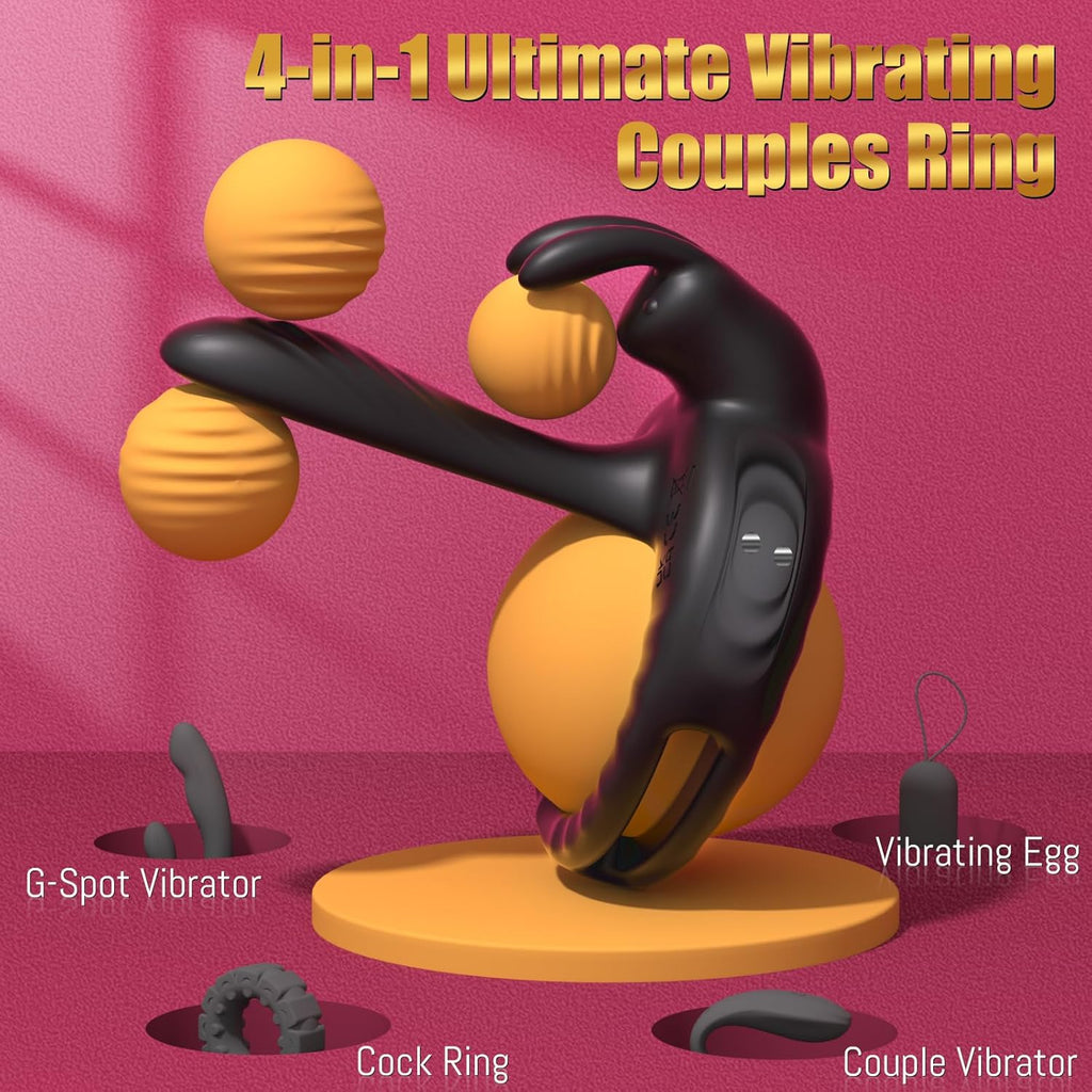 4-in-1 Ultimate Rabbit Clitoris Vibrating Cock Ring