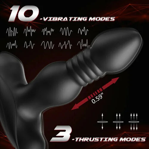 3 Thrusting 10 Vibrations Anal Plug With Remote Controller