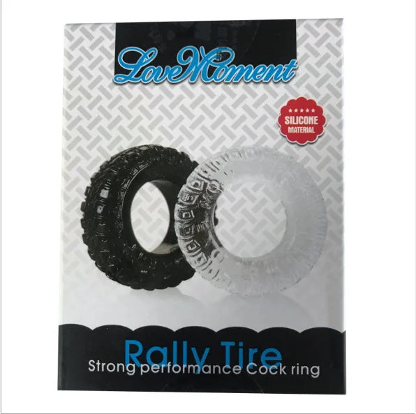 2pcs Rally Tire Silicone Penis Ring