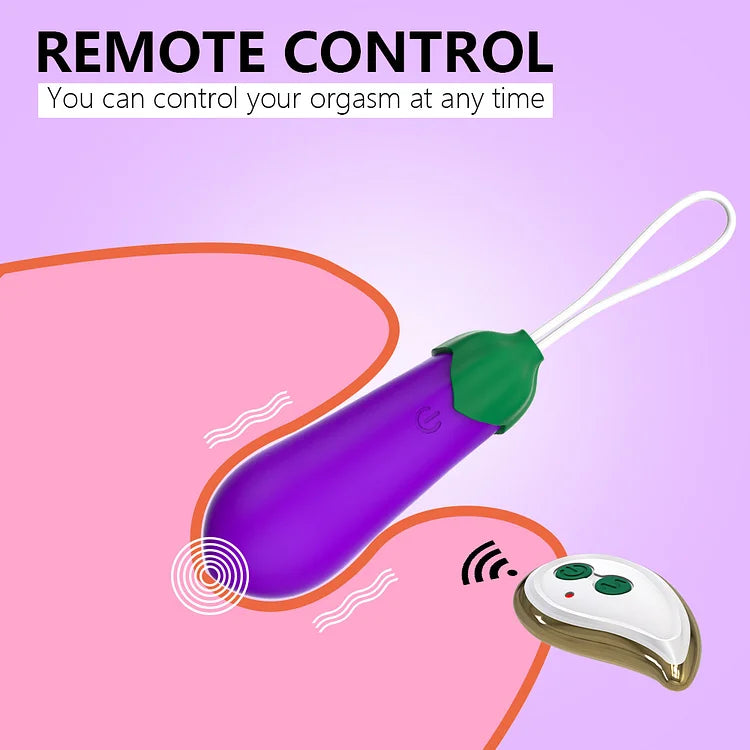 Wireless Eggplant Bullet Vibrator Love Eggs with 10 Vibration Modes