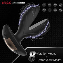 Load image into Gallery viewer, Vibrating Anal Plug with Electric Shock Pulse Vibrator, Anal Vibrator Prostate Massager for Men with Remote Control