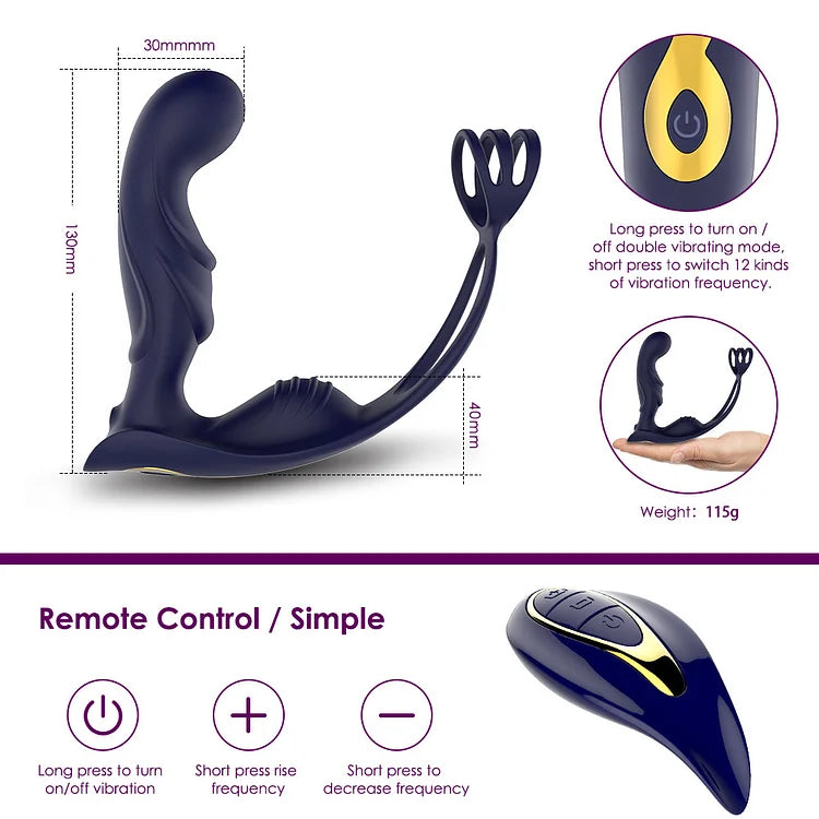 Prostate Massage Vibrator Wireless Remote Control Male Masturbation