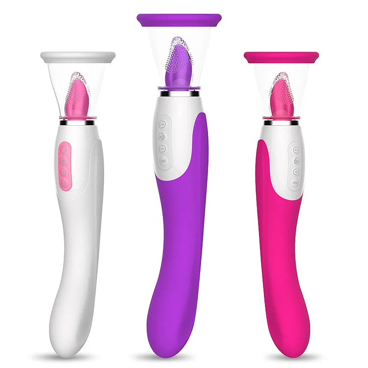 Hard Rock Vibrating Rod Female Masturbator Vibrating Av Bead Rotating Rod Automatic Heating Sucking Tongue Licker Pluggable Device